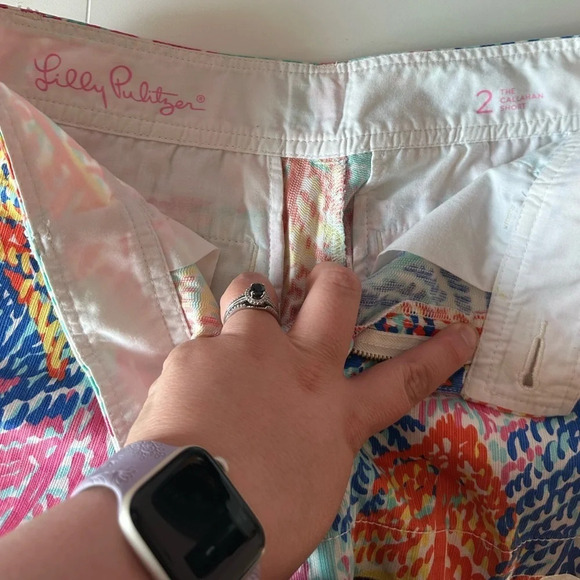 Lilly Pulitzer The Callahan Short Size 2 Multicolor Tropical Print 100% Cotton - Picture 3 of 7